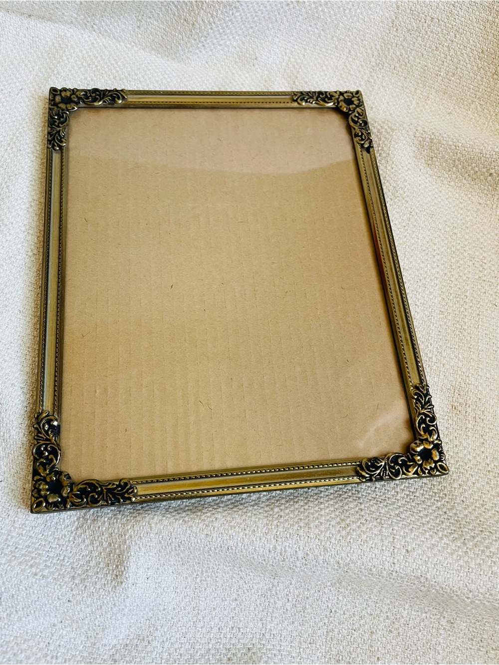 Vintage Brass Ornate Gold Tone Decorative Picture Frame 8x10"